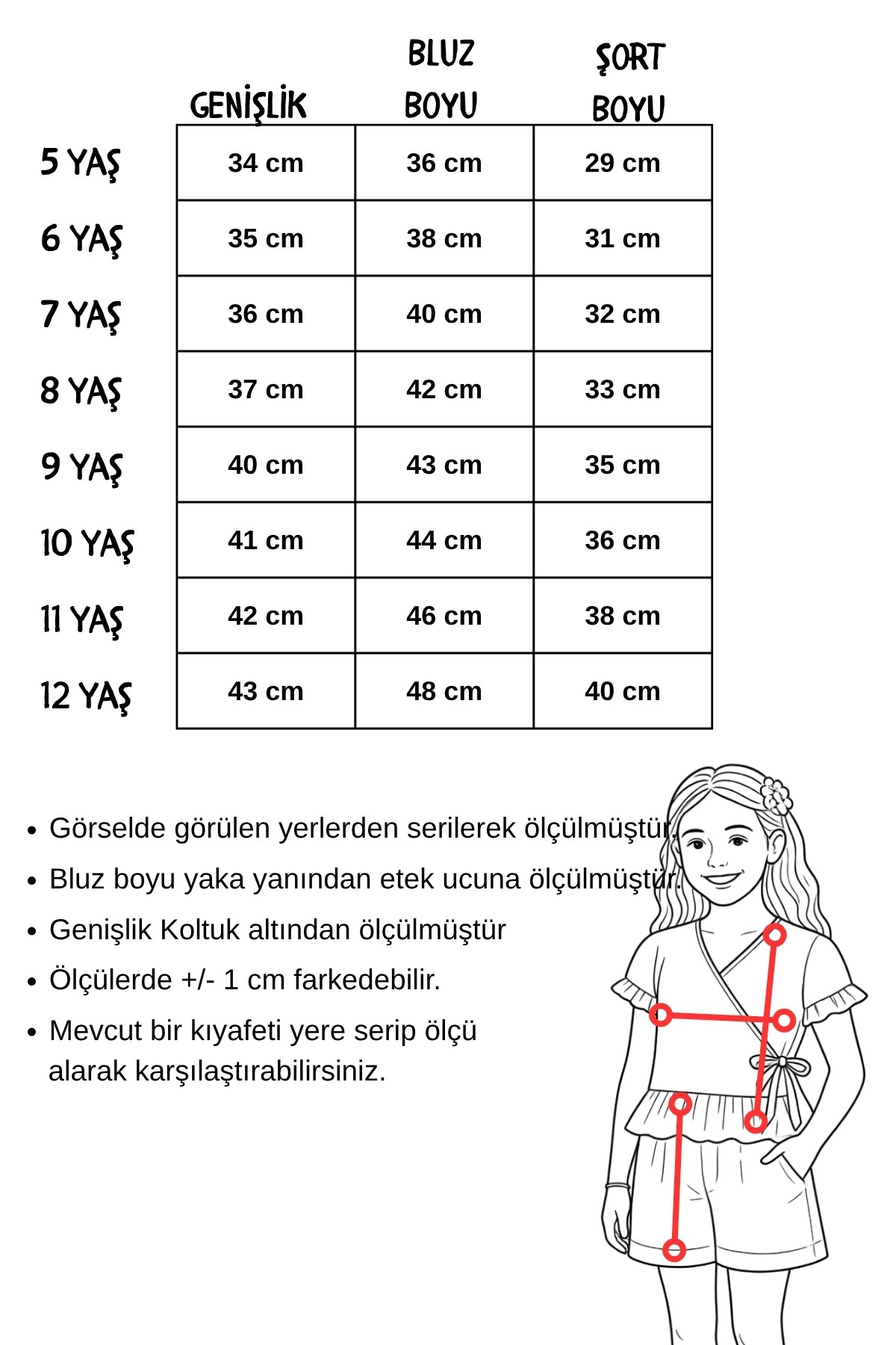 Kız Çocuk Çiçek Çizgili Bluz Şort Yazlık Takım Pembe-Krem 5-12 Yaş