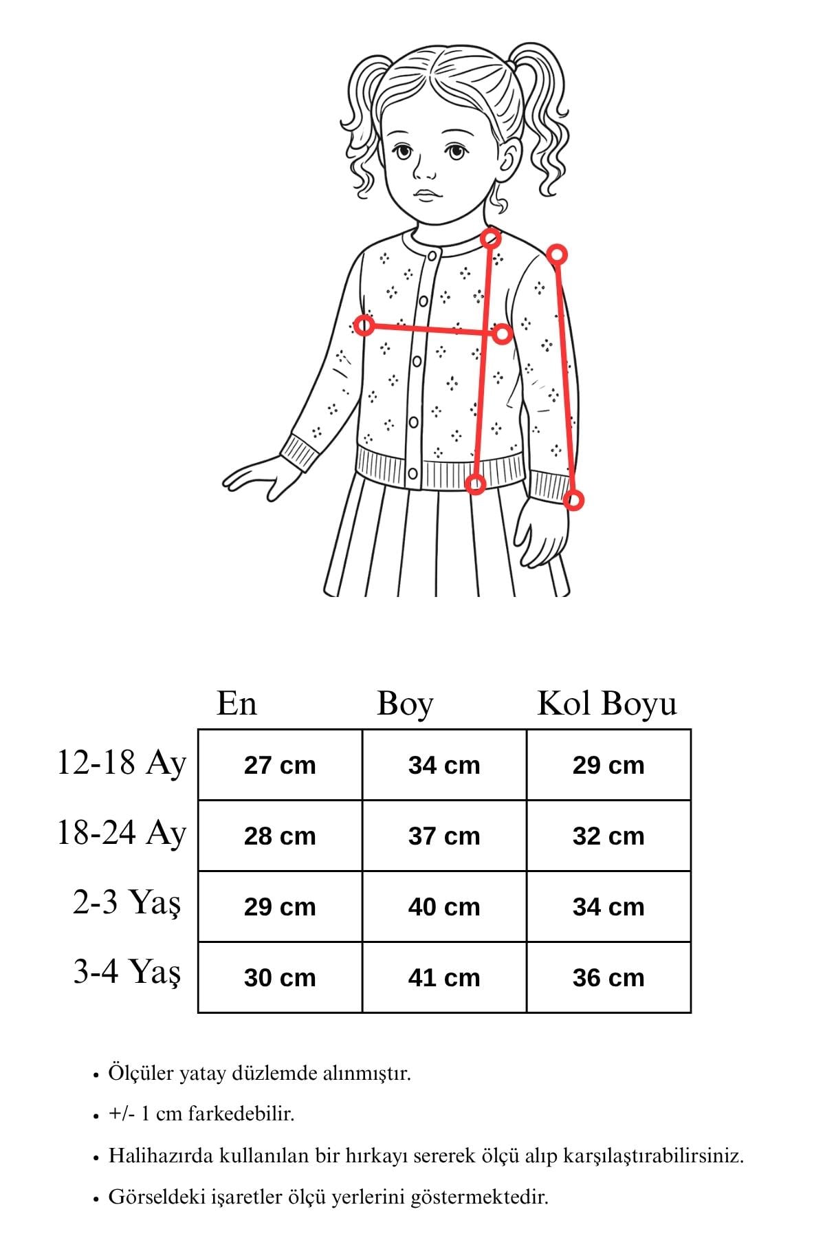 Kız Çocuk Damga Desen Beyaz Triko Hırka 1-4 Yaş
