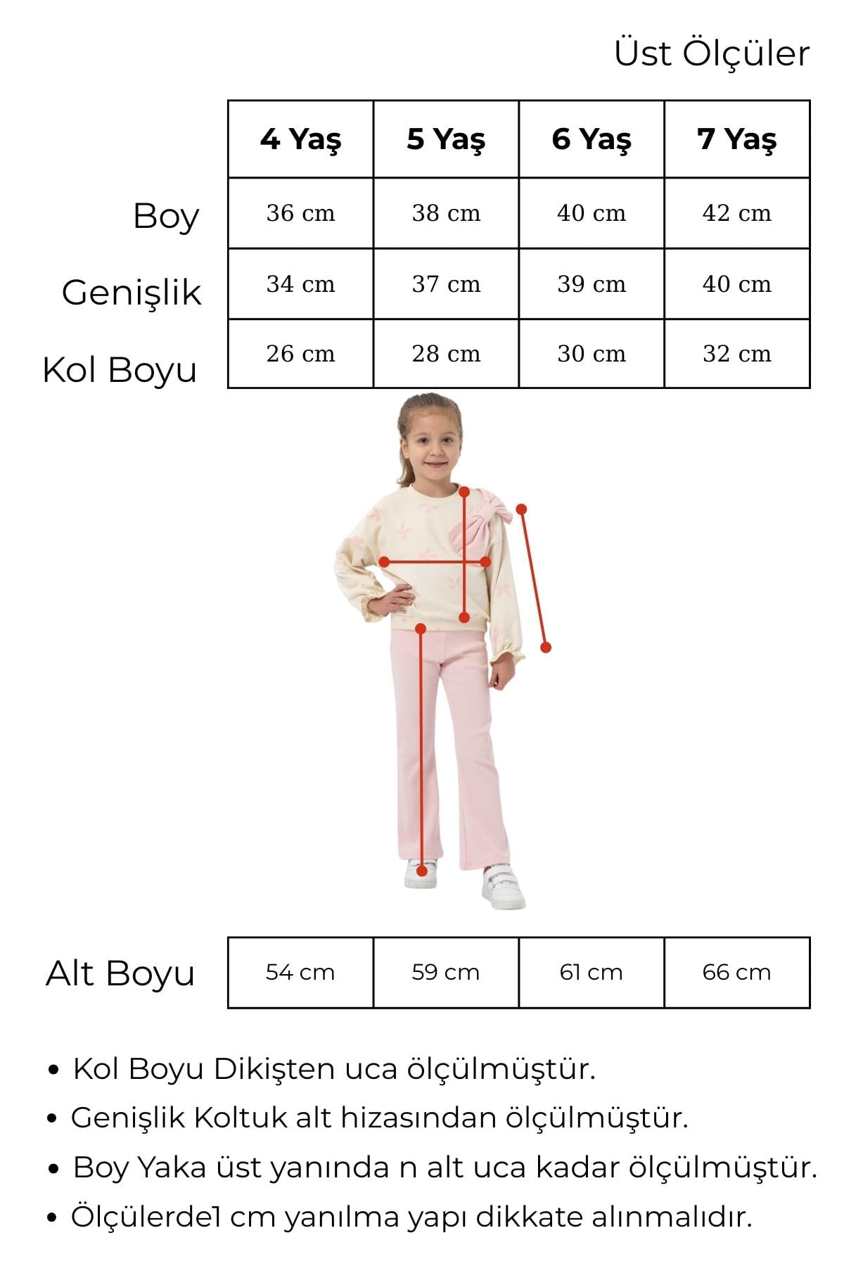 Kız Çocuk Sweat Tayt Takım Yan Kurdele Yaka 4-7 Yaş