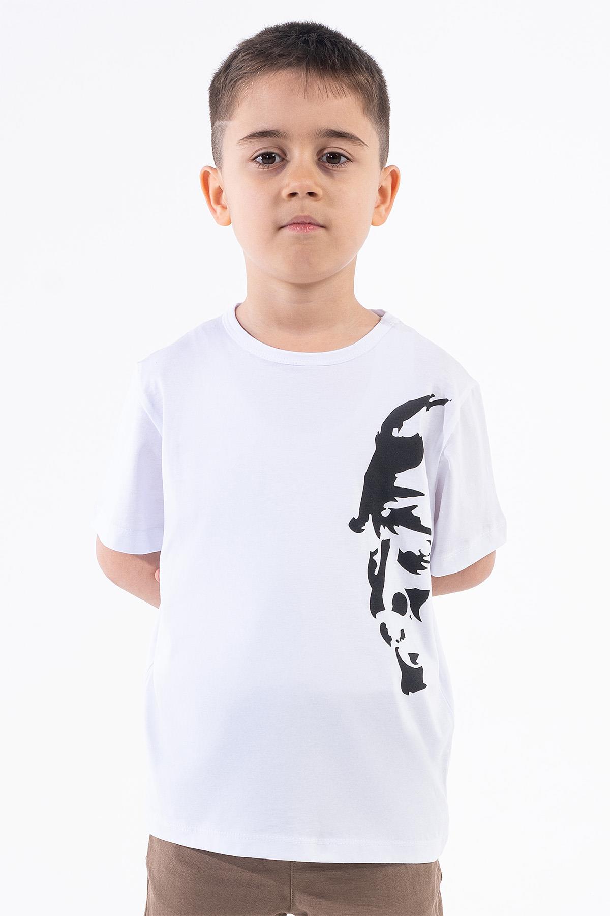 Türk Bayraklı Atatürk Baskılı T-shirt (3 Adet Fiyatı) 4-14 Yaş Kız-Erkek