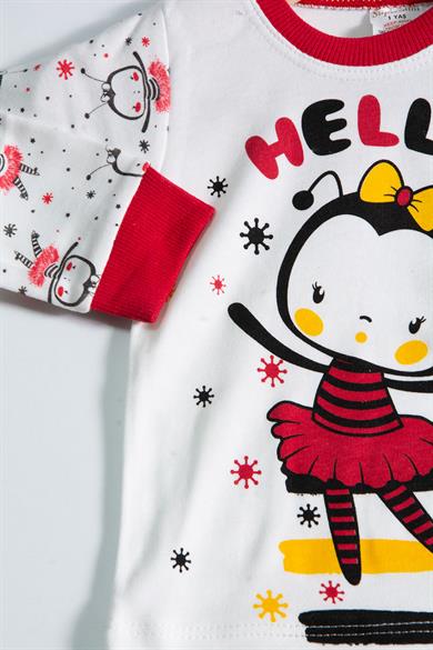 1-3 Yaş Arılı Kız Bebek Pijama Takımı