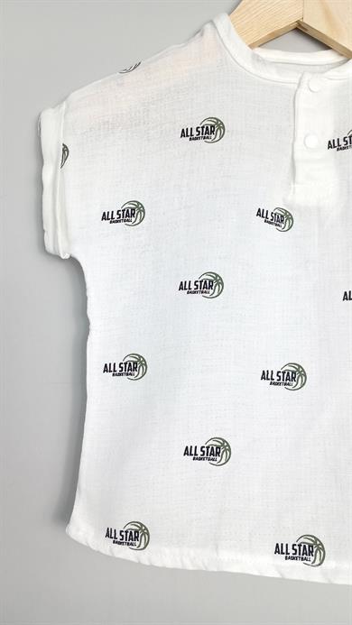 9-24 Ay Erkek Bebek All Star Yazlık Müslin 2li Takım Yeşil