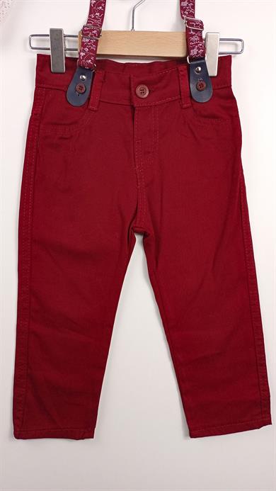 6-24 Ay Çıtçıtlı Gömlek Pantolon Takım Bordo