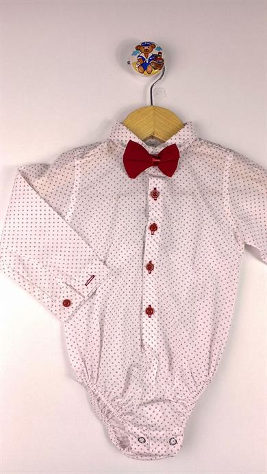 6-24 Ay Çıtçıtlı Gömlek Pantolon Takım Bordo
