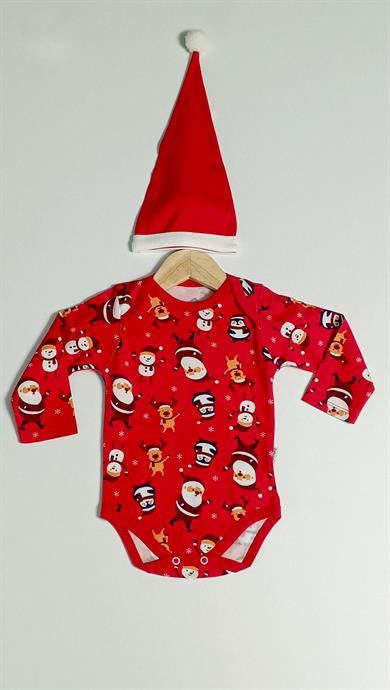 9-18 Ay Bebek Noel Baba Body Bere Alt Yılbaşı Takım