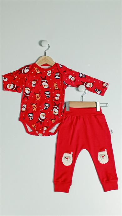 9-18 Ay Bebek Noel Baba Body Bere Alt Yılbaşı Takım