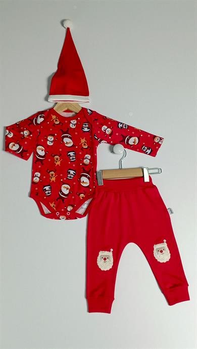 9-18 Ay Bebek Noel Baba Body Bere Alt Yılbaşı Takım