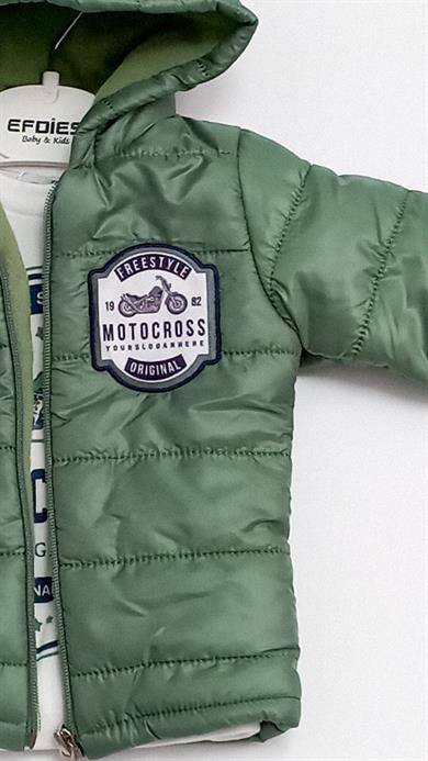 9-24 Ay Erkek Bebek Motocross Montlu Takım Yeşil