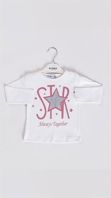 9-24 Ay Kız Bebek Star Montlu Takım Gül Kurusu
