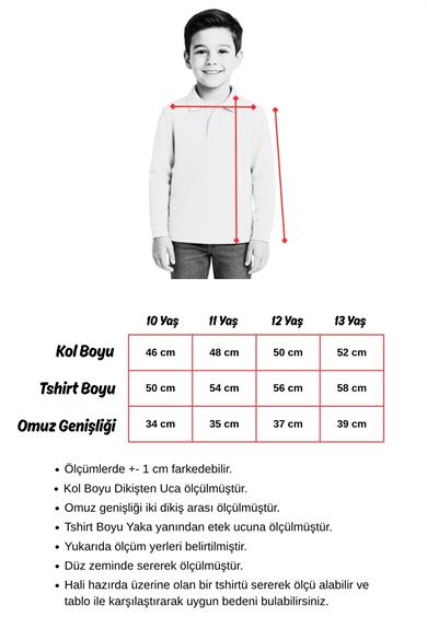 Çocuk Unisex Uzun Kollu Polo Yaka Tshirt Pembe Okul 10-13 Yaş