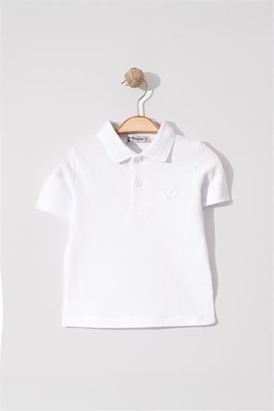 Erkek Çocuk Basic Beyaz Polo Yaka Tshirt 2-5 Yaş