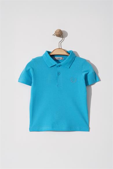 Erkek Çocuk Basic Turkuaz Polo Yaka Tshirt 10-13 Yaş