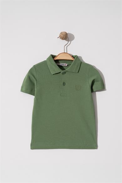 Erkek Çocuk Basic Yeşil Polo Yaka Tshirt 10-13 Yaş