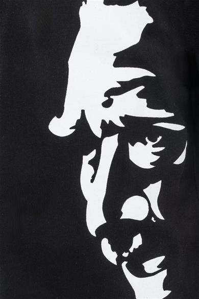 Kız Çocuk Atatürk Siluet Baskılı Siyah Tshirt