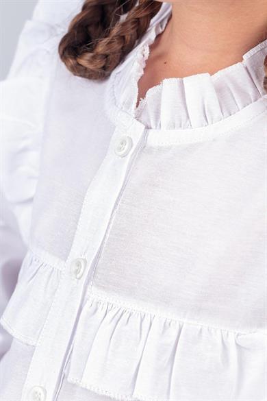 Kız Çocuk Okul Gömleği Fırfır Yaka 2-5 Yaş