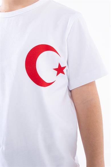 Türk Bayraklı Atatürk Baskılı T-shirt (3 Adet Fiyatı) 4-14 Yaş Kız-Erkek KSB