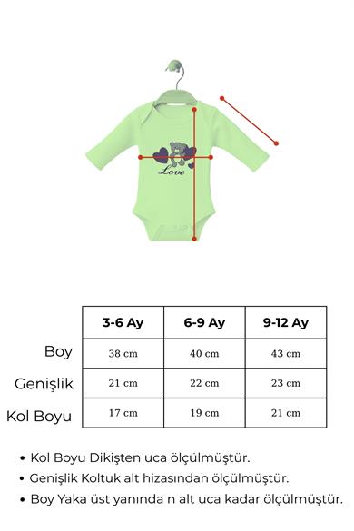 Uzun Kol Bebek Zıbın 3 Adet Çilek Body