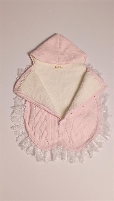 Yenidoğan Bebek Hediye Dantelli Kundak Battaniye Welsoftlu Pembe