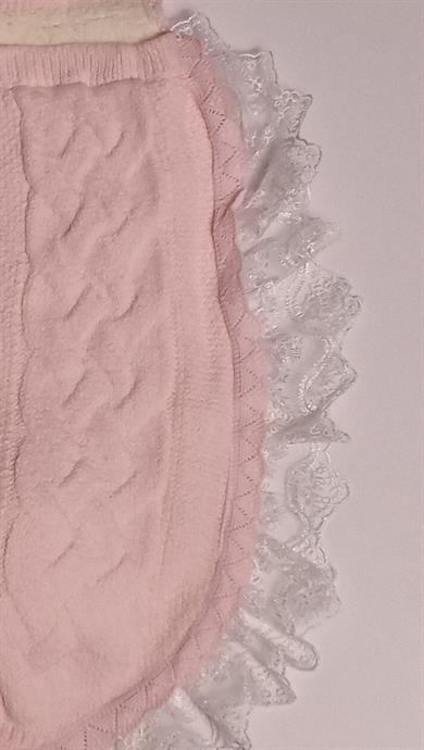 Yenidoğan Bebek Hediye Dantelli Kundak Battaniye Welsoftlu Pembe