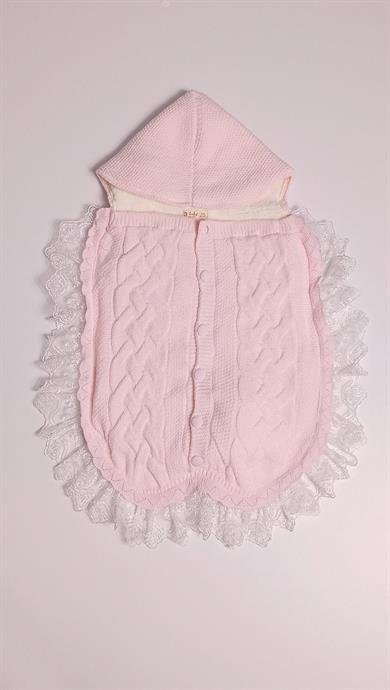 Yenidoğan Bebek Hediye Dantelli Kundak Battaniye Welsoftlu Pembe