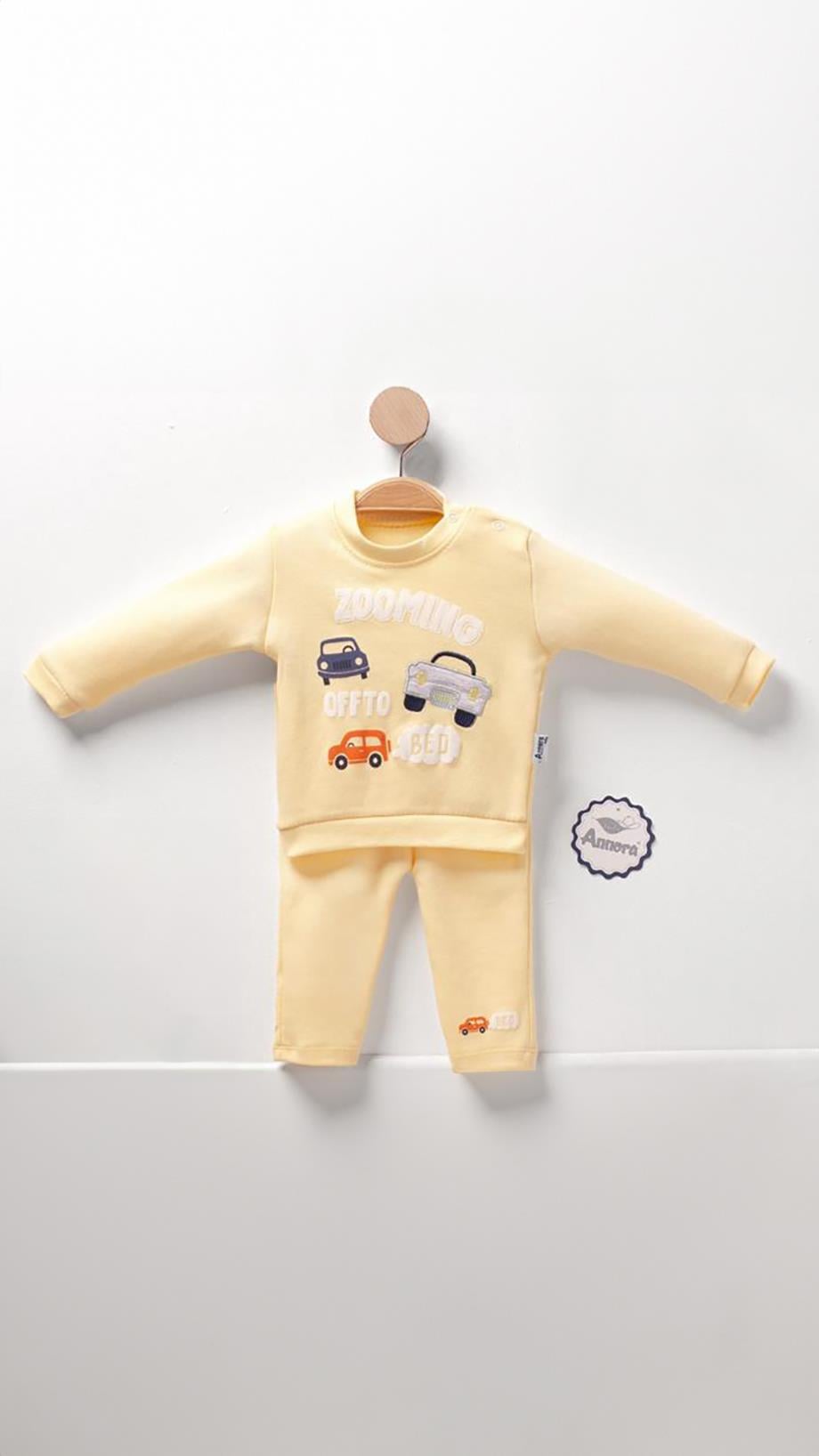 Erkek Bebek Pijama Takım Araçlar 3-12 Ay