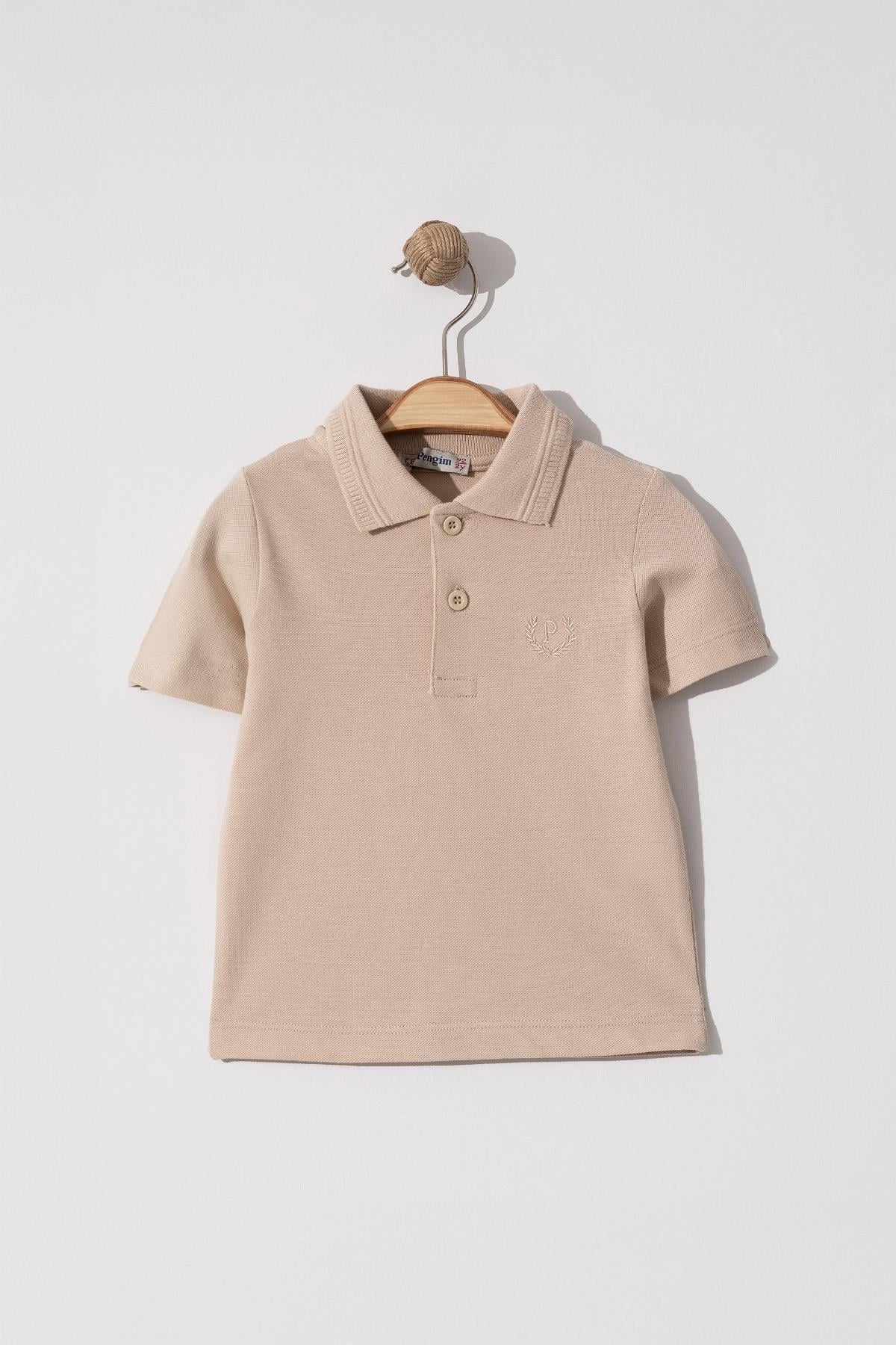 Erkek Çocuk Basic Bej Polo Yaka Tshirt 6-9 Yaş