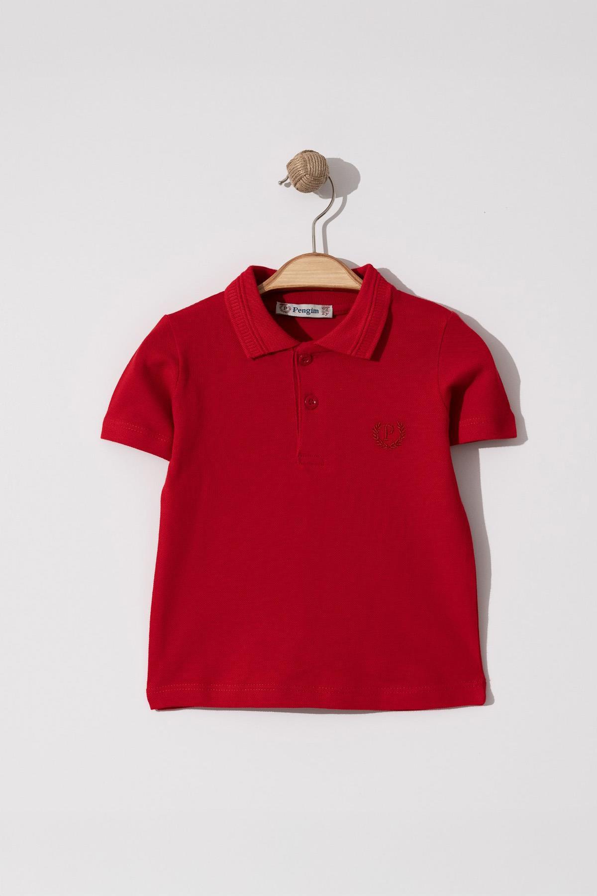 Erkek Çocuk Basic Kırmızı Polo Yaka Tshirt 2-5 Yaş