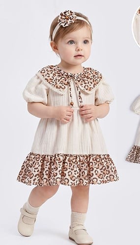 Leopar Desenli Pamuklu Kumaş Elbise