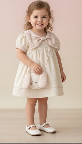 Müslin Kumaş Elbise Çantalı Set