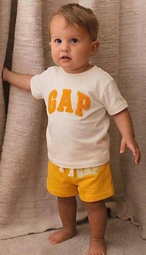 Erkek Bebe Yazlık Beyaz Sarı Penye Şort Takım