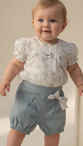 Kız Bebek Pamuklu Poplin Kumaş Takım
