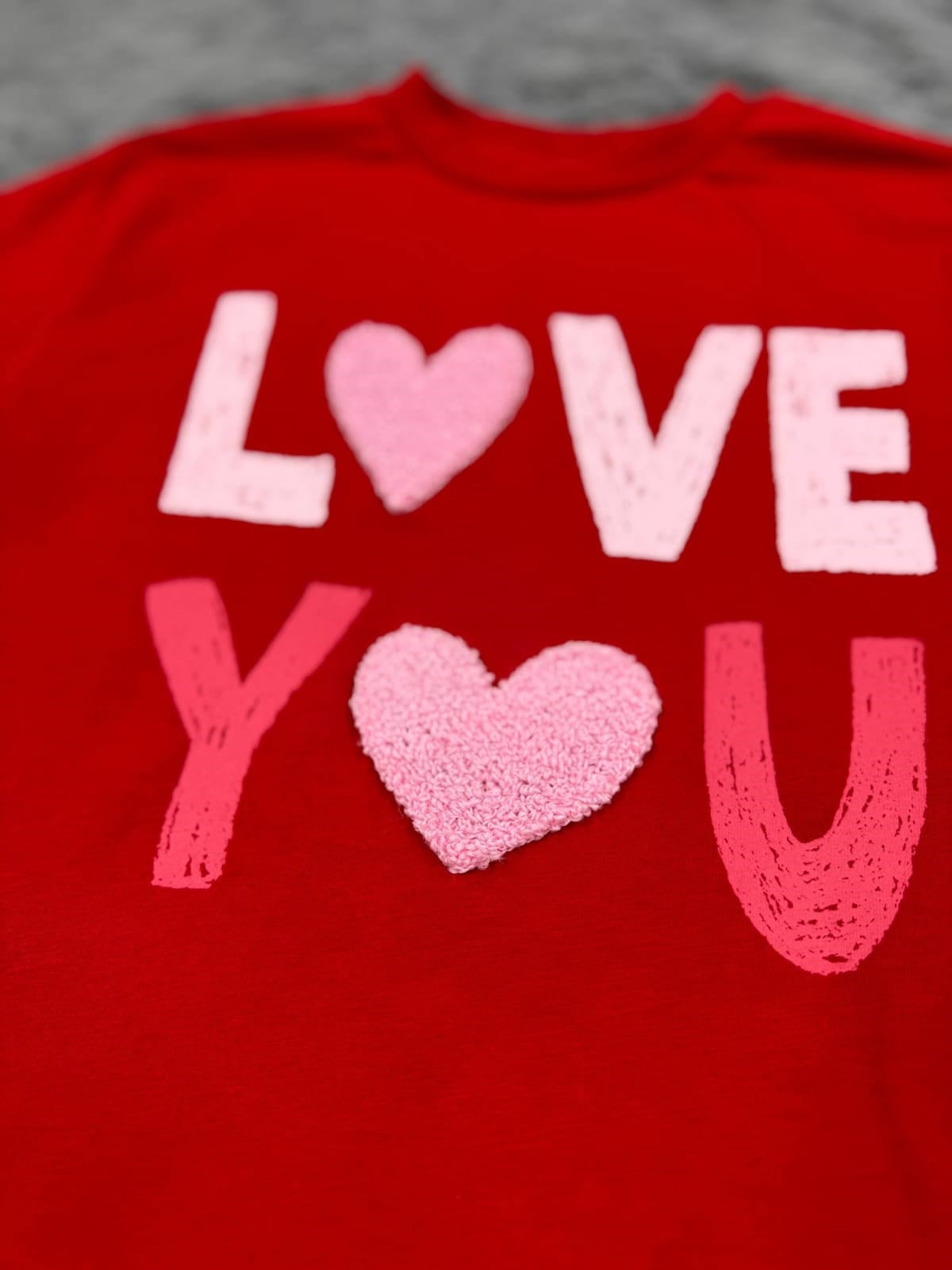 Kız Çocuk Kalp Kabartmalı Love Penye Şort Takım