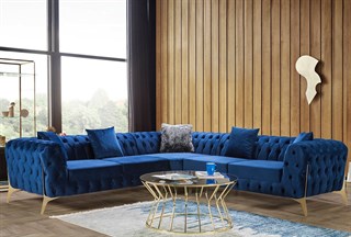 Elegance Köşe Koltuk Takımı Mavi