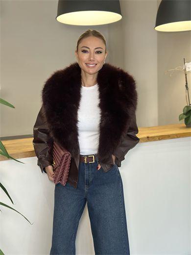 Adriana Bordo Kürk Detaylı Mont Askı00468
