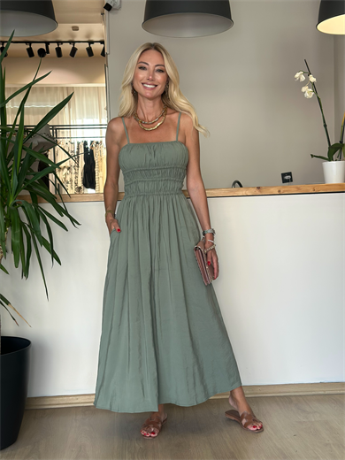 Askılı Midi Elbise Ask0093