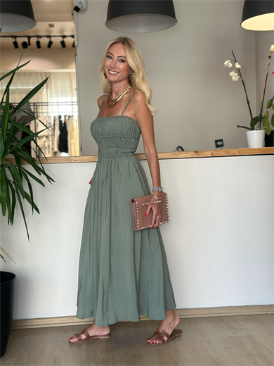 Askılı Midi Elbise Ask0093