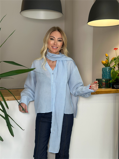 Atkı Detaylı Modern New York Gömlek Askı0045