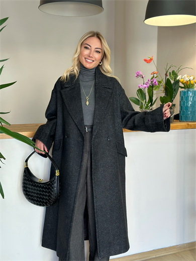 Balık Sırtı Siyah Kaban Askı00260