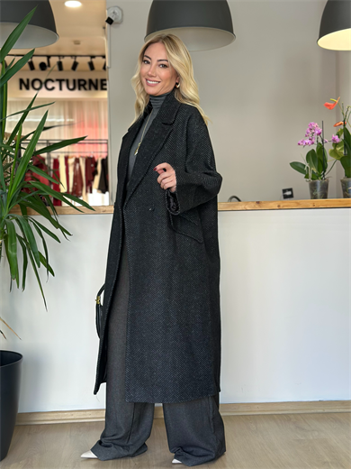 Balık Sırtı Siyah Kaban Askı00260