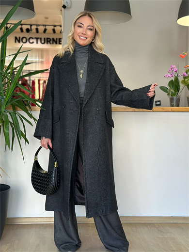 Balık Sırtı Siyah Kaban Askı00260