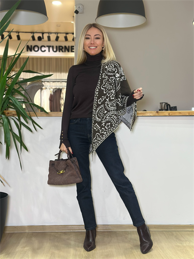 Balıkçı Yaka Kahve Triko Askı00423