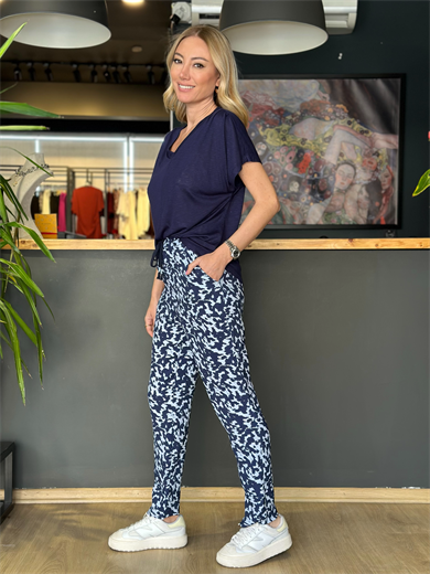 Barcelona Jakarlı Lacivert Pantolon