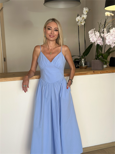 Bebe Mavisi İp Askılı Elbise Askı00212