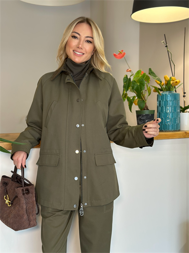 Bgn Workshop Haki Kadife Yaka Mont Askı00197