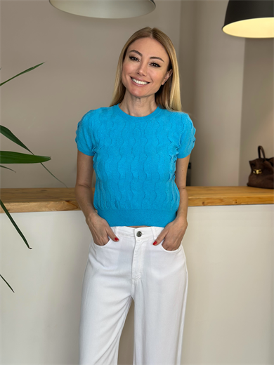 Bisiklet Yaka Dokulu Triko Askı0073