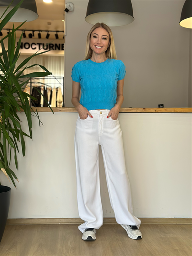 Bisiklet Yaka Dokulu Triko Askı0073