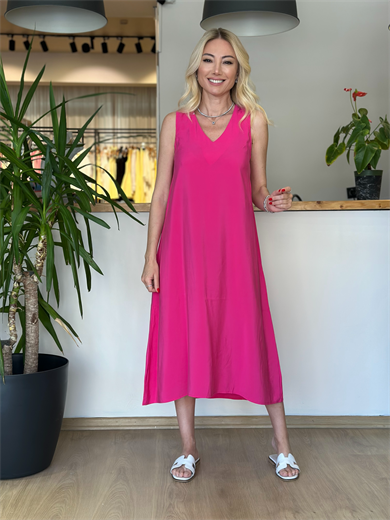Bodrum Midi Pembe Elbise