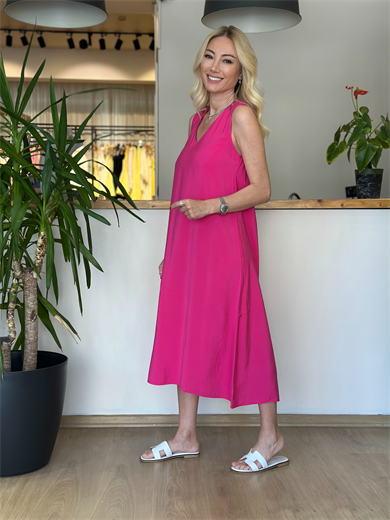 Bodrum Midi Pembe Elbise