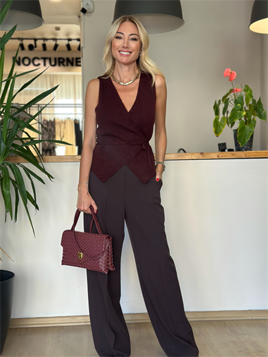 Bordo Triko Yelek Askı0082