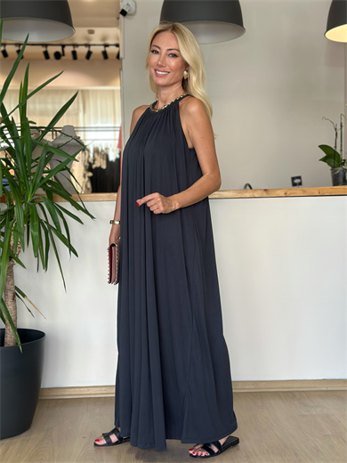 Boyun Aksesuar Detaylı Rahat Elbise Askı0053